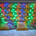 Гирлянда светодиодная "Сеть" 1х1.5м 96LED мультиколор 12Вт 230В IP20 с контроллером 8 режимов провод ПВХ прозр. Neon-Night 215-119-6