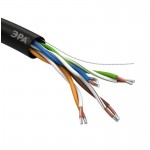Кабель витая пара U/UTP кат.5E 4х2х24AWG solid CCA PE Outdoor Simple черн. (м) Эра Б0044436