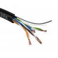 Кабель витая пара U/UTP кат.5e 4х2х24AWG solid CU PE OUTDOOR трос черн. (уп.305м) Эра Б0044432