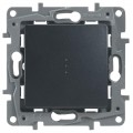 Механизм переключателя 1-кл. СП Etika Plus 10А IP20 250В 10AX с подсветкой безвинт. зажимы антрацит Leg 672615