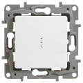 Механизм переключателя 1-кл. СП Etika Plus 10А IP20 250В 10AX с подсветкой безвинт. зажимы бел. Leg 672215