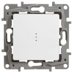 Механизм переключателя 1-кл. СП Etika Plus 10А IP20 250В 10AX с подсветкой безвинт. зажимы бел. Leg 672215