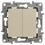 Механизм переключателя 2-кл. СП Etika Plus 10А IP20 250В 10AX безвинт. зажимы сл. кость Leg 672312
