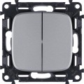 Механизм переключателя 2-кл. СП Valena Allure 10А IP20 250В с лиц. панелью безвинт. зажимы алюм. Leg 752908