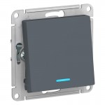 Механизм переключателя проходного 1-кл. СП AtlasDesign 10А IP20 (сх. 6а) 10AX с подсветкой грифель SchE ATN000763