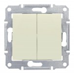 Механизм переключателя проходного 2-кл. СП Sedna 10А IP20 (сх. 6+6) 250В беж. SchE SDN0600147