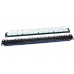 Патч-панель 19дюйм 1U RJ45 кат.5e 24 порта PP3-19-24-8P8C-C5E-110D черн. Hyperline 246095