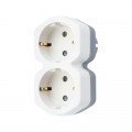 Разветвитель 2-м с заземл. 16А IP20 защ. шторки бел. Rexant 11-1087