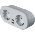 Разветвитель 2-м с заземл. Smart Home NSH-ST-02 2хUSB с управлением по WI-FI бел. Navigator 14556