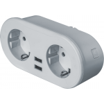 Разветвитель 2-м с заземл. Smart Home NSH-ST-02 2хUSB с управлением по WI-FI бел. Navigator 14556