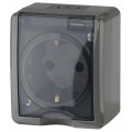 Розетка 1-м ОП Эра Эксперт 11-2402-03 16А IP54 16AX 250В 2P+E защ. шторки сер. Эра Б0020715