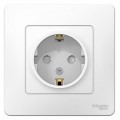 Розетка 1-м СП Blanca 16А IP20 250В с заземл. защ. шторки бел. SchE BLNRS001111