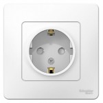 Розетка 1-м СП Blanca 16А IP20 250В с заземл. защ. шторки бел. SchE BLNRS001111
