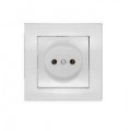 Розетка 1-м СП Бриллиант 16А IP20 без заземл. бел. UNIVersal 7947588