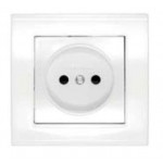 Розетка 1-м СП Бриллиант 16А IP20 без заземл. защ. шторки бел. UNIVersal 7947595