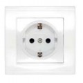 Розетка 1-м СП Бриллиант 16А IP20 с заземл. защ. шторки бел. UNIVersal 7947632