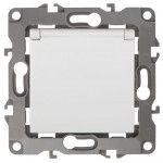 Розетка 1-м СП Эра12 12-2103-01 16А IP20 16AX 250В 2P+E Schuko защ. шторки с крышкой механизм бел. Эра Б0014693