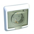 Розетка 1-м СП Этюд 16А IP44 250В с заземл. защ. шторки бел. SchE PC16-044B