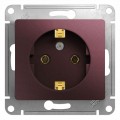 Розетка 1-м СП Glossa 16А IP20 250В с заземл. механизм баклажан. SchE GSL001143