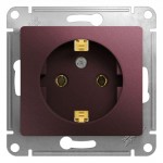 Розетка 1-м СП Glossa 16А IP20 250В с заземл. механизм баклажан. SchE GSL001143