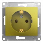 Розетка 1-м СП Glossa 16А IP20 250В с заземл. механизм фисташк. SchE GSL001043