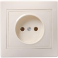 Розетка 1-м СП Кварта 10А IP20 без заземл. без защ. шторок крем. IEK ERK13-K33-10-DM