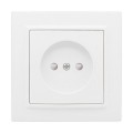 Розетка 1-м СП Минск 10А IP20 без заземл. защ. шторки бел. Basic EKF ERR10-022-100