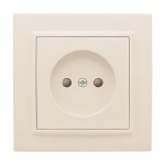 Розетка 1-м СП Минск 10А IP20 без заземл. защ. шторки беж. EKF ERR10-022-200