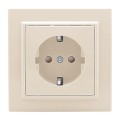 Розетка 1-м СП Минск 16А IP20 с заземл. защ. шторки беж. EKF ERR16-028-200