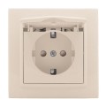 Розетка 1-м СП Минск 16А IP44 с заземл. защ. шторки с крышкой беж. EKF ERR16-029-200-44