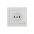Розетка 1-м СП Mira 16А IP20 без заземл. с бел. вставкой керамика бел. LEZARD 701-0202-121