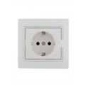 Розетка 1-м СП Mira 16А IP20 с заземл. с бел. вставкой керамика бел. LEZARD 701-0202-122