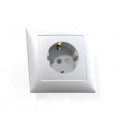 Розетка 1-м СП Селена РС16-400 16А IP20 с заземл. защ. шторки бел. Кунцево 8121