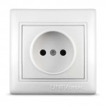 Розетка 1-м СП Севиль 16А IP20 без заземл. бел. UNIVersal С0022