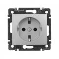 Розетка 1-м СП Valena 16А IP21 230/250В 2P+E с заземл. защ. шторки на винтах механизм алюм. Leg 770121