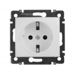 Розетка 1-м СП Valena 16А IP21 230/250В 2P+E с заземл. защ. шторки на винтах механизм бел. Leg 774421