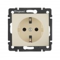 Розетка 1-м СП Valena 16А IP21 230/250В 2P+E с заземл. защ. шторки на винтах механизм сл. кость Leg 774321