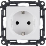Розетка 1-м СП Valena Life 16А IP20 250В 2P+E защ. шторки винт. клеммы с лицев. панелью механизм бел. Leg 753424