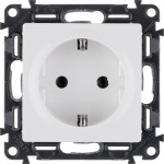 Розетка 1-м СП Valena Life 16А IP2X 250В 2P+E безвинт. клеммы с лицев. панелью механизм бел. Leg 753421