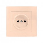 Розетка 1-м СП Валенсия 10А IP20 без заземл. защ. шторки крем. PROxima EKF EWR10-022-20