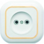 Розетка 1-м СП Валентина РС10-153 10А IP20 бел./зол. Кунцево 7652