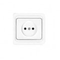 Розетка 1-м СП Валери 16А IP20 без заземл. бел. UNIVersal В0022