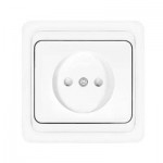 Розетка 1-м СП Валери 16А IP20 без заземл. защ. шторки бел. UNIVersal В0022x