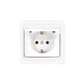 Розетка 1-м СП Валери 16А IP20 с заземл. с крышкой бел. UNIVersal В0029