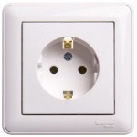 Розетка 1-м СП W59 16А IP20 с заземл. без защ. шторок бел. SchE RS16-154-18