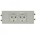 Розетка 2-м 4мод. Mosaic 16А IP40 2х2P+E с заземл. немецк. стандарт с суппортом безвинт. клеммы для кабель-канала DLP бел. Leg 077432