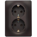 Розетка 2-м Glossa 16А с заземл. в сборе шоколад SchE GSL000824