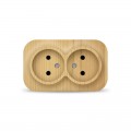Розетка 2-м ОП 10А IP20 без заземл. сосна IONICH 1438