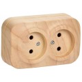Розетка 2-м ОП GLORY РС22-2-ХС 10А без заземл. сосна IEK ERH20-K34-10