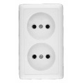 Розетка 2-м ОП Хит 16А IP20 без заземл. без защ. шторок бел. SchE RA16-237-B